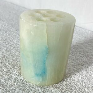 Vintage Light Onyx 7 Hole Cylinder Flower Frog